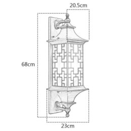 Chinese Buiten Wandlamp Waterdichte Raamrooster Wandlamp