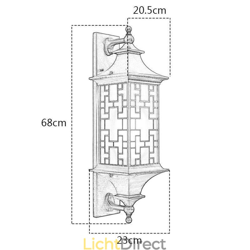 Chinese Buiten Wandlamp Waterdichte Raamrooster Wandlamp