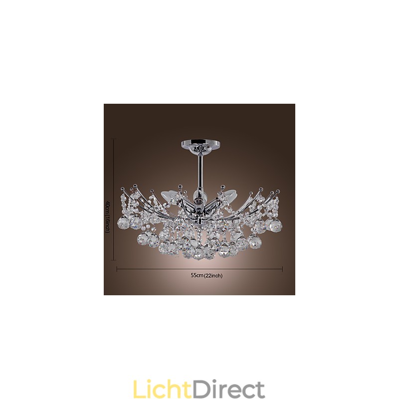 Luxe kristallen kroonluchter met 6 lampen hangkroonluchter