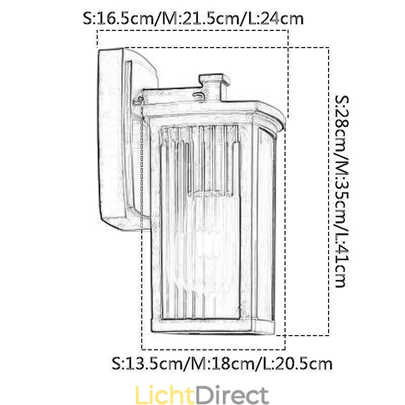 Moderne eenvoudige buitenlamp waterdichte vierkante kolom wandlamp binnenplaats gang