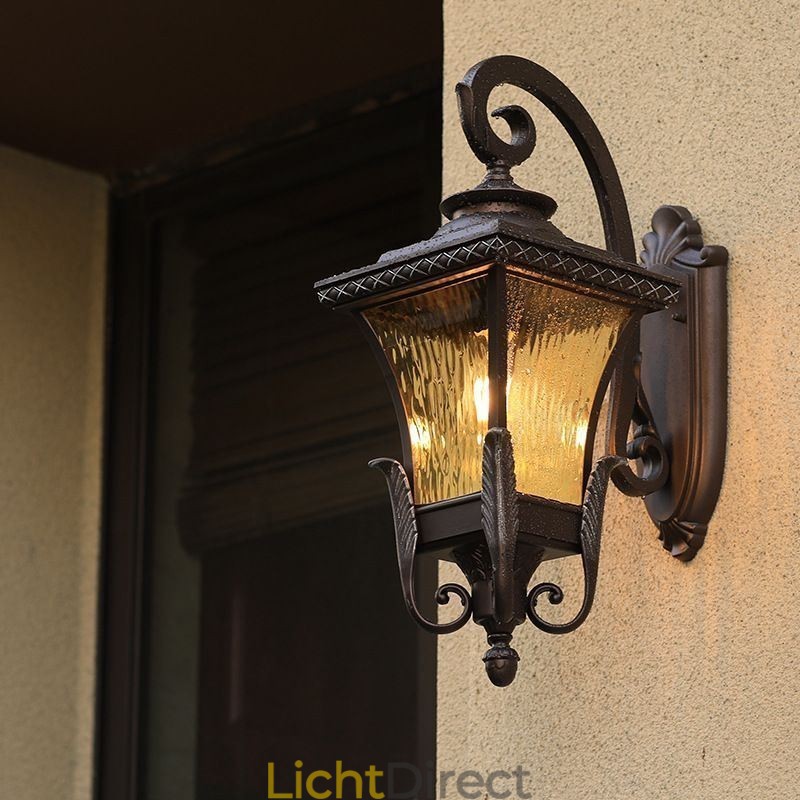 Chinese Buitenlamp Enkele Kop Waterdichte Glazen Wandlamp Binnenplaats Gang