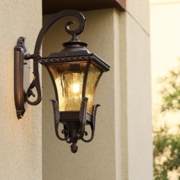 Chinese Buitenlamp Enkele Kop Waterdichte Glazen Wandlamp Binnenplaats Gang