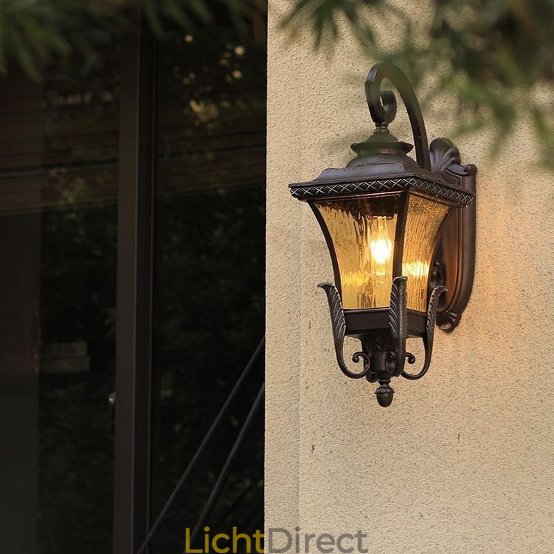 Chinese Buitenlamp Enkele Kop Waterdichte Glazen Wandlamp Binnenplaats Gang