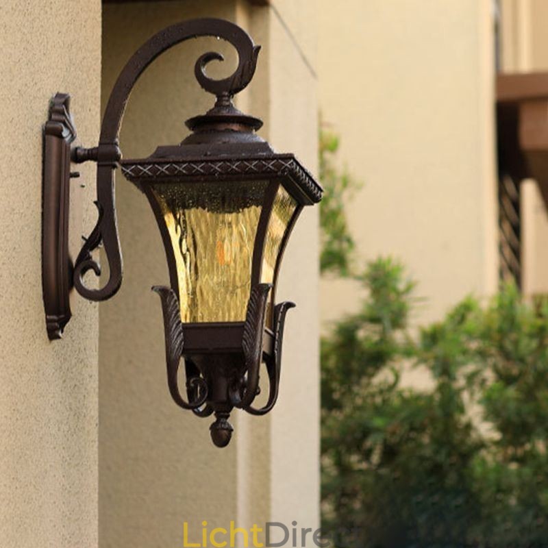 Chinese Buitenlamp Enkele Kop Waterdichte Glazen Wandlamp Binnenplaats Gang