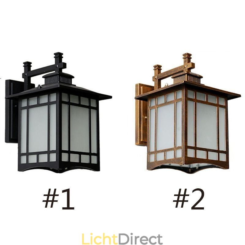 Chinese Stijl Buitenlamp Waterdicht Paviljoen Vorm Wandlamp Tuin Balkon