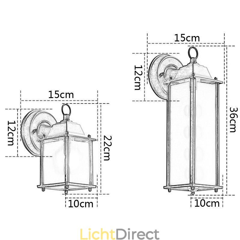 Europese Buiten Wandlamp Waterdichte Vierkante Zuil Wandlamp Binnenplaats Tuin Balkon