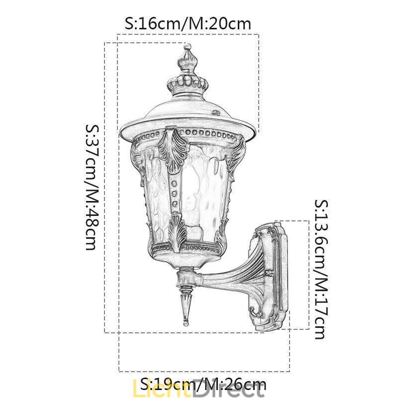Europese Retro Buiten Wandlamp Waterdichte Gebeeldhouwde Wandlamp Tuin Balkon Binnenplaats
