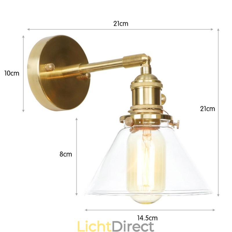 Moderne wandlamp met glazen kap