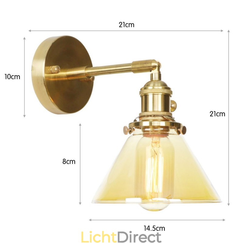Moderne wandlamp met glazen kap