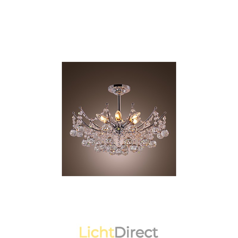 Luxe kristallen kroonluchter met 6 lampen hangkroonluchter
