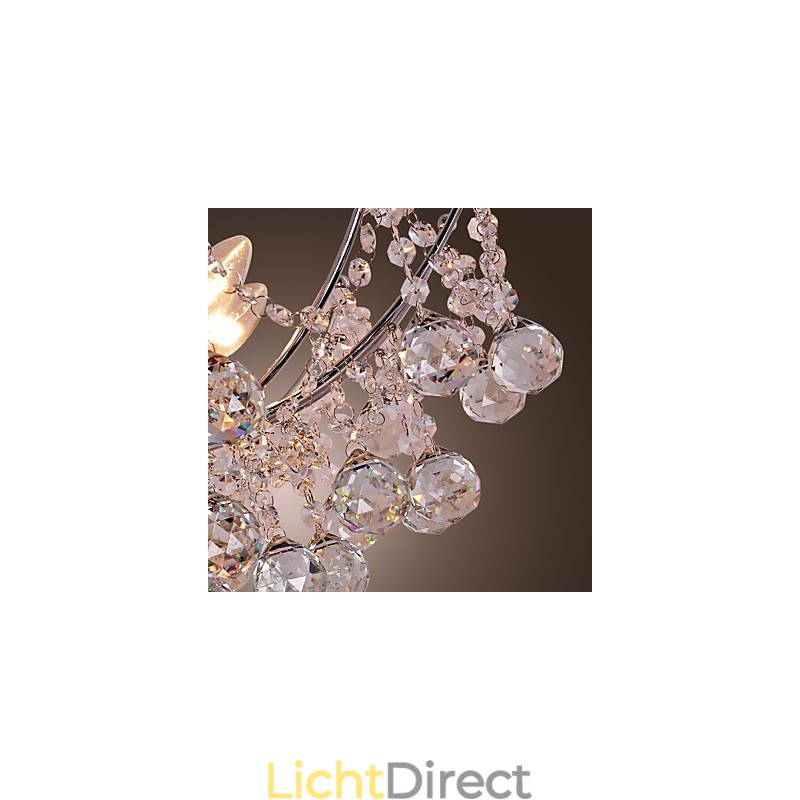 Luxe kristallen kroonluchter met 6 lampen hangkroonluchter