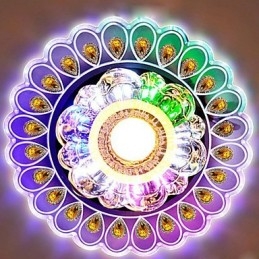 Kristallen plafondlamp Spotlight SMD 3W Creatieve lamp Buislamp Kleurrijke kleur Koepellamp