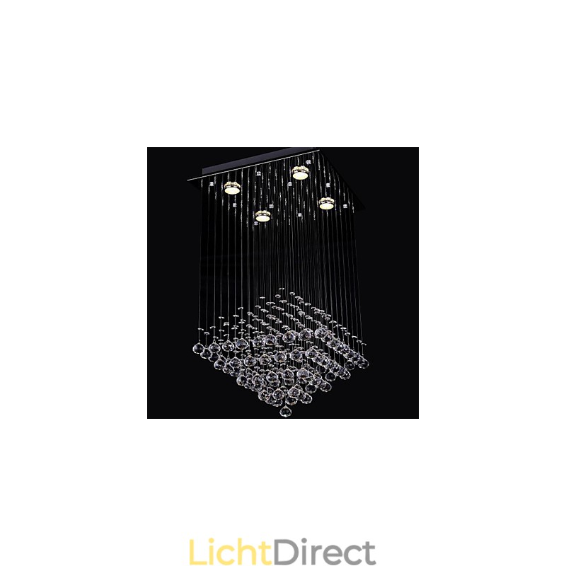 Helder kristal 4 lampen inbouw in eenvoudig ontwerp