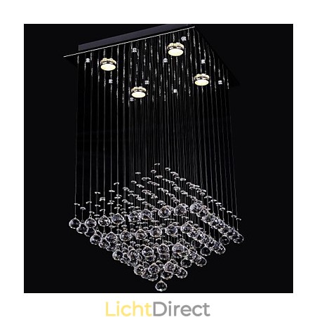 Helder kristal 4 lampen inbouw in eenvoudig ontwerp Helder kristal 4 lampen inbouw in eenvoudig ontwerp