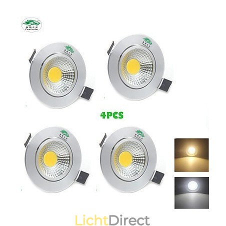 4PCS Zweihnder 3W 300Lm COB Plafondlamp Downlight Warm Wit Licht 4PCS Zweihnder 3W 300Lm COB Plafondlamp Downlight Warm Wit Licht