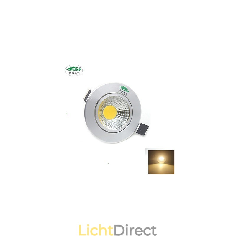 4PCS Zweihnder 3W 300Lm COB Plafondlamp Downlight Warm Wit Licht