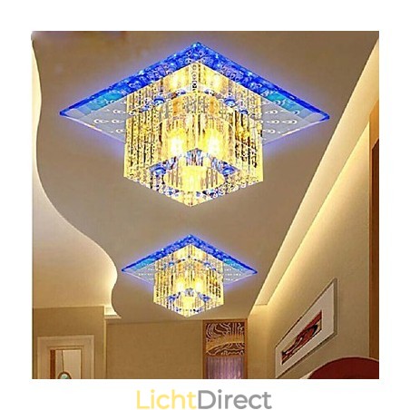 Mini Kristallen Plafondlamp Spotlight SMD 3W Creatieve Lamp Buislamp Kleurrijke Kleur Vierkante Koepellamp