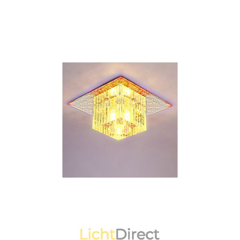 Mini Kristallen Plafondlamp Spotlight SMD 3W Creatieve Lamp Buislamp Kleurrijke Kleur Vierkante Koepellamp