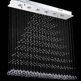 Rechthoekige kristallen kroonluchterverlichting Plafondhangverlichting Lampen Armaturen
