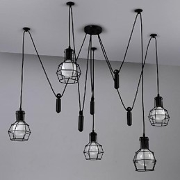 Traditionele Klassieke Vintage Retro Lantaarn Land Mini Stijl Schilderij Metalen Hanglamp Eetkamer