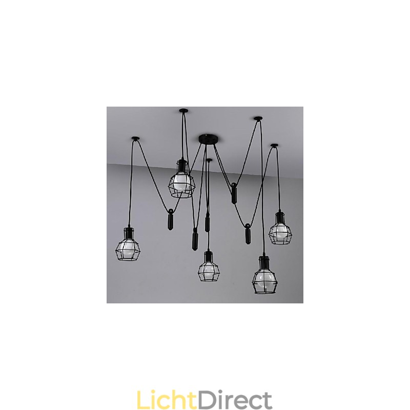 Traditionele Klassieke Vintage Retro Lantaarn Land Mini Stijl Schilderij Metalen Hanglamp Eetkamer