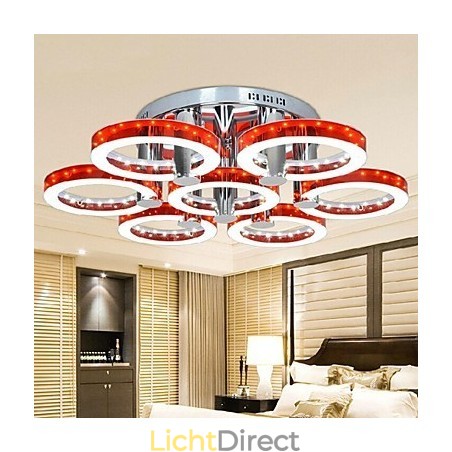 Rode acryl kroonluchter met 7 lampen (chroom) Rode acryl kroonluchter met 7 lampen (chroom)