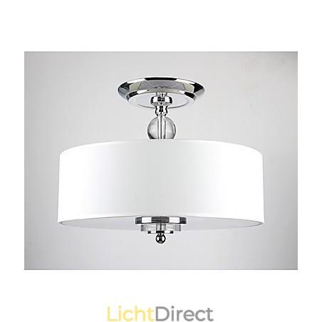 Elegante kristallen plafondlamp met 6 lampen in cilindervormige kap Elegante kristallen plafondlamp met 6 lampen in cilindervormige kap