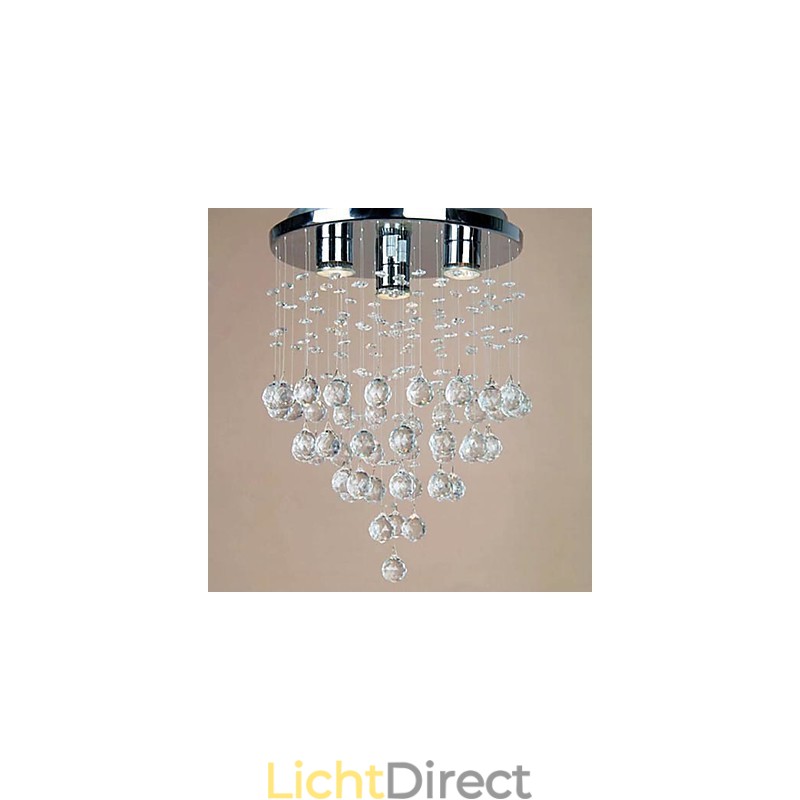 3-lichts kristal inbouwlamp