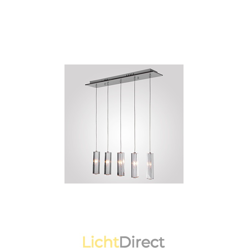 Moderne eigentijdse eiland kristal chroom metalen hanglamp