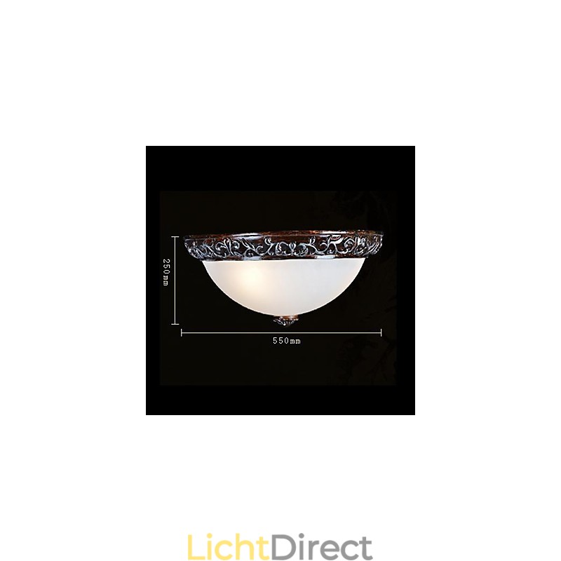 Inbouwlamp Glas Hars Zilver Snijwerk Europees Klassiek