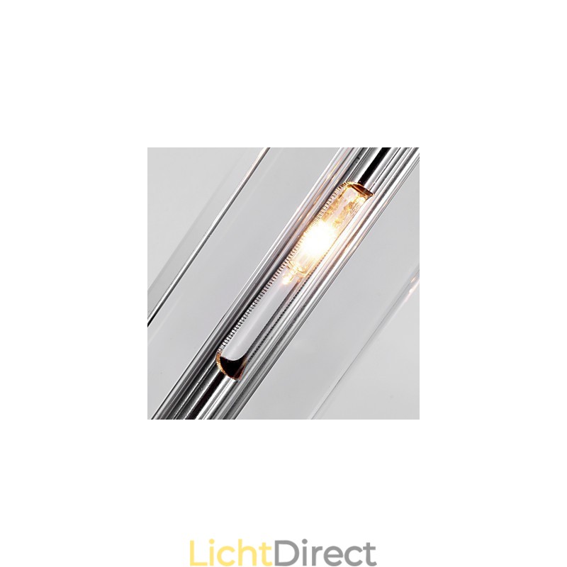 Moderne eigentijdse eiland kristal chroom metalen hanglamp