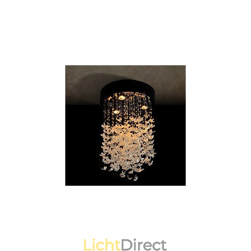 Moderne semi-inbouwlamp met 3 lampen in vlinderstijl
