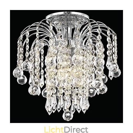 Moderne 4-lichts plafondlamp met kristallen kralen Moderne 4-lichts plafondlamp met kristallen kralen