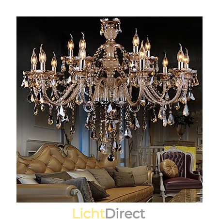 Kroonluchter Kristal Cognac Kleur Luxe Modern 2 Lagen Woonkamer 15 Lampen Kroonluchter Kristal Cognac Kleur Luxe Modern 2 Lagen Woonkamer 15 Lampen