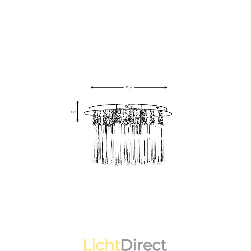 Moderne kristallen semi-inbouwlamp met 4 lampen (G9-lampvoet)