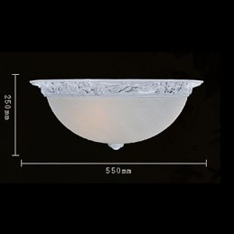 Witte plafondlamp van glas, kunsthars, Europees klassiek