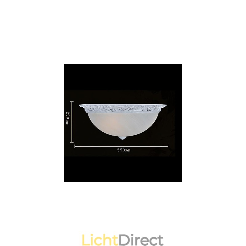 Witte plafondlamp van glas, kunsthars, Europees klassiek