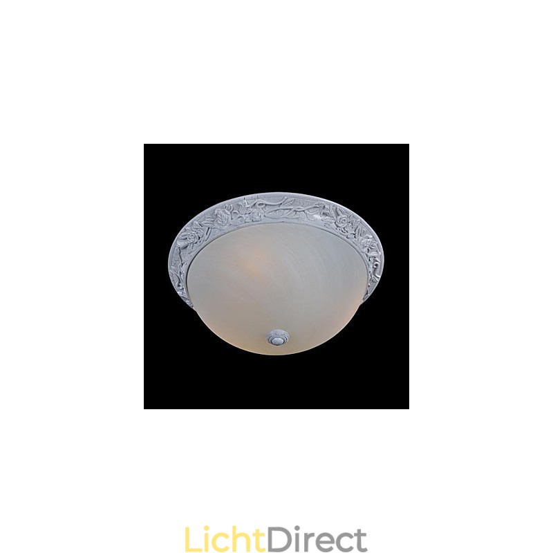 Witte plafondlamp van glas, kunsthars, Europees klassiek