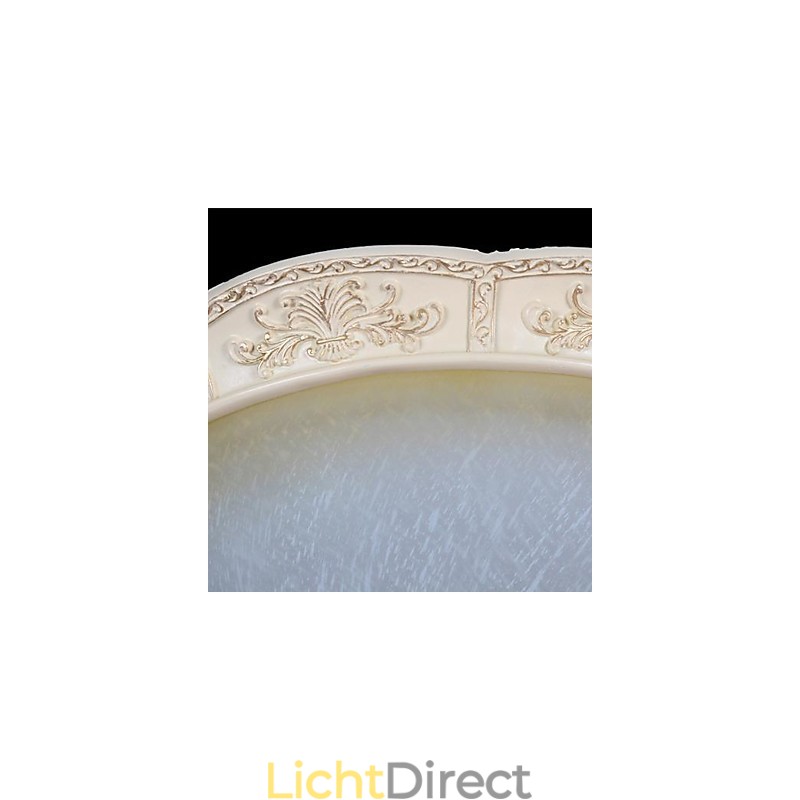 Witte inbouwlamp met lichtgeel wit glas, harspatroon, Europees klassiek