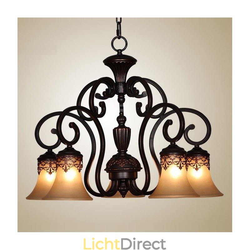 Vintage Country Island Schilderij Metalen Kroonluchter Flush Mount