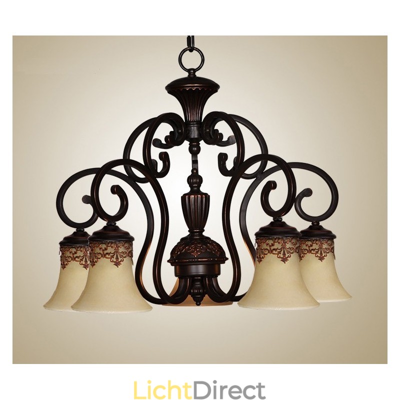 Vintage Country Island Schilderij Metalen Kroonluchter Flush Mount