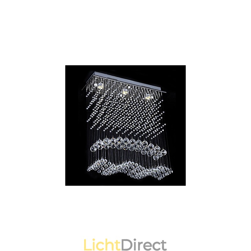 Moderne eigentijdse kristallen gegalvaniseerde kroonluchter inbouw