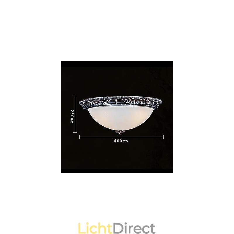 Inbouwlamp Glas Hars Zilver Snijwerk Retro Europees Klassiek