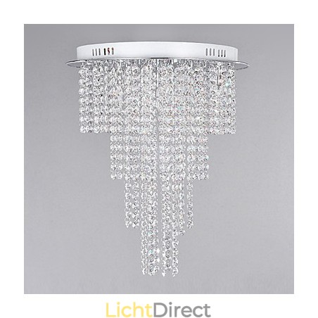Kristallen inbouwlamp met 8 lampen, eigentijdse metaalgalvanisatie Kristallen inbouwlamp met 8 lampen, eigentijdse metaalgalvanisatie