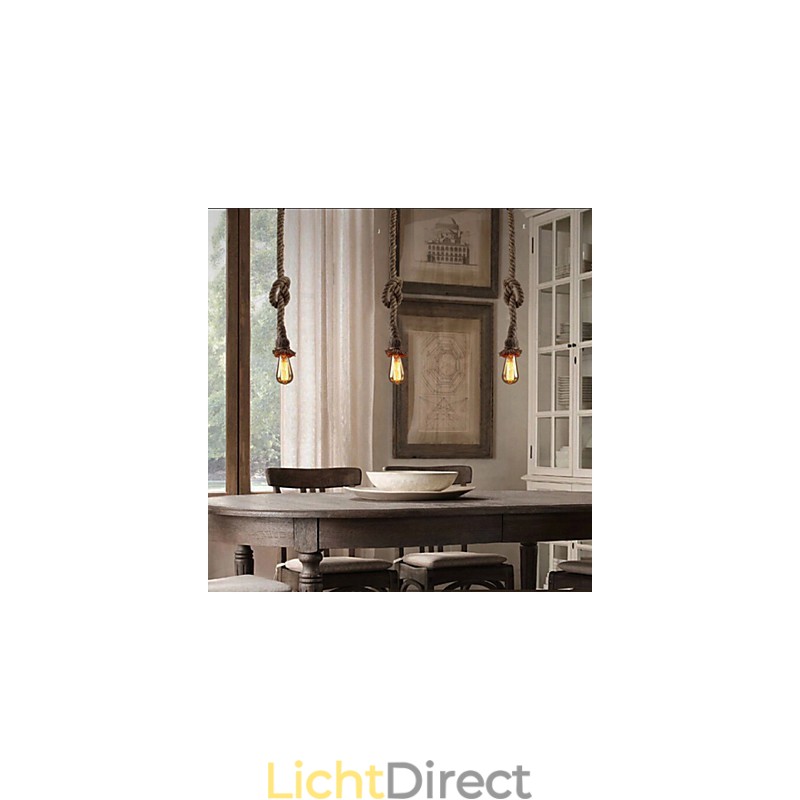 1 Licht DIY Kunst Hennep Touw Licht Creatieve Hennep Touw Hanglamp