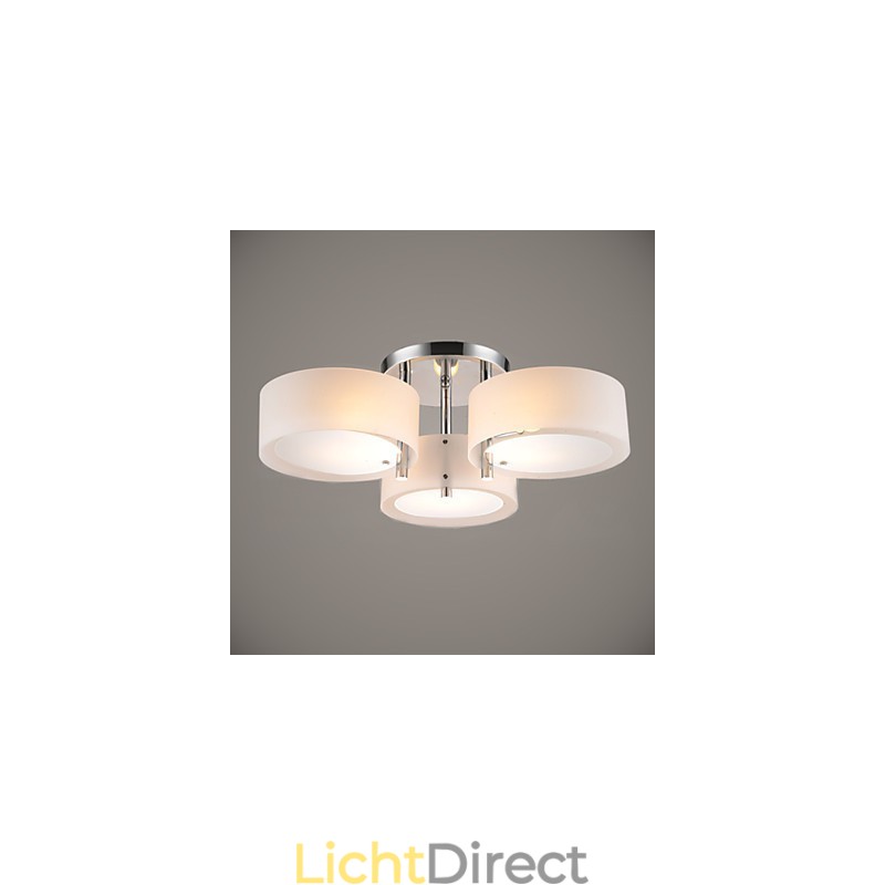 Moderne, eigentijdse plafondlamp met 3 lampen van metaal