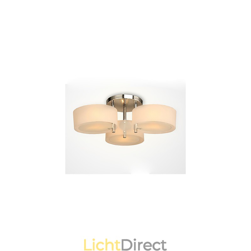 Moderne, eigentijdse plafondlamp met 3 lampen van metaal