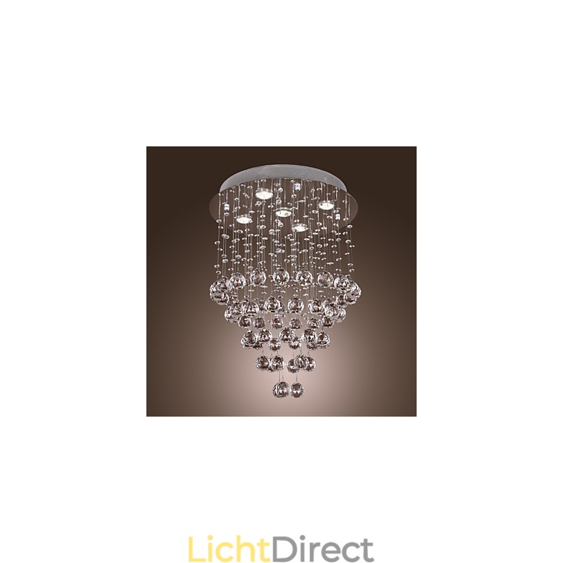 Kristallen kroonluchter met 5 lichtgevende lampjes (K9 Crystal)