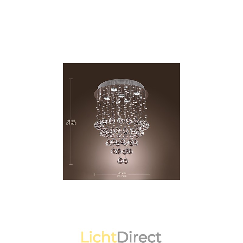 Kristallen kroonluchter met 5 lichtgevende lampjes (K9 Crystal)