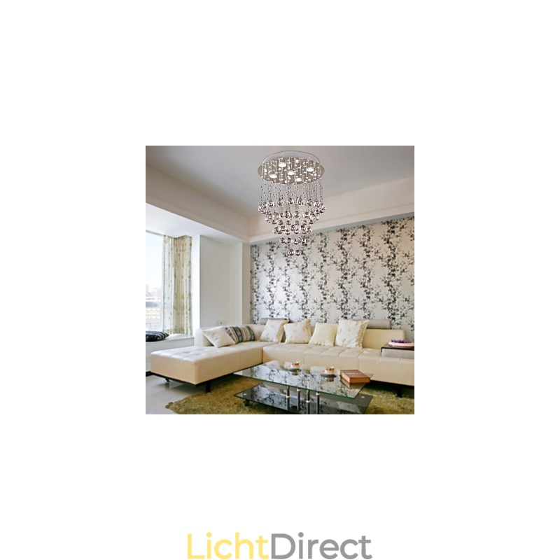 Kristallen kroonluchter met 5 lichtgevende lampjes (K9 Crystal)